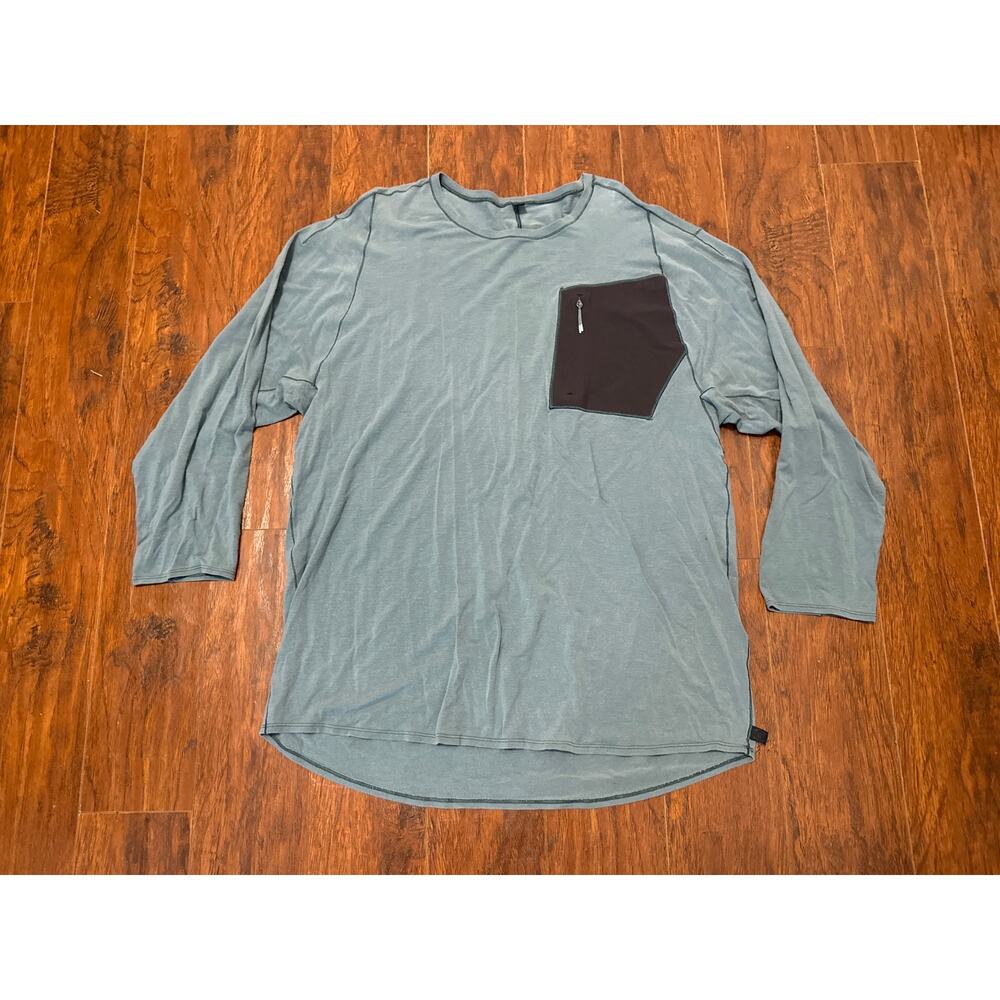lululemon lab Sarala 3/4 Tee Harbor Green Mens Size Large - Picture 4 of 10